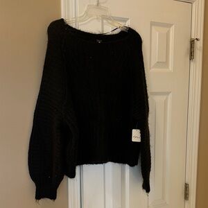 Free People Black Off-the-Shoulder Sweater